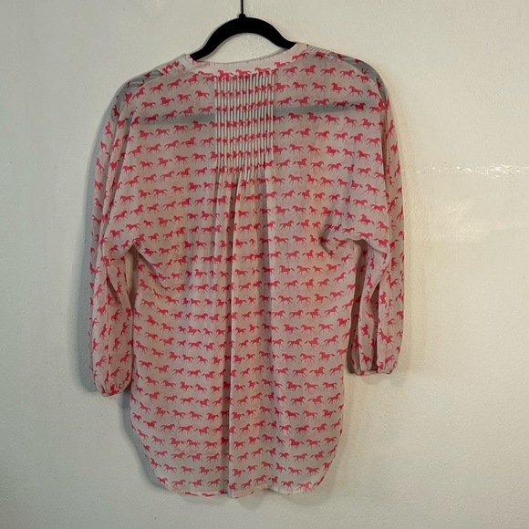 Mint Velvet Esme Horse Print Pintuck Blouse - Picture 2 of 4